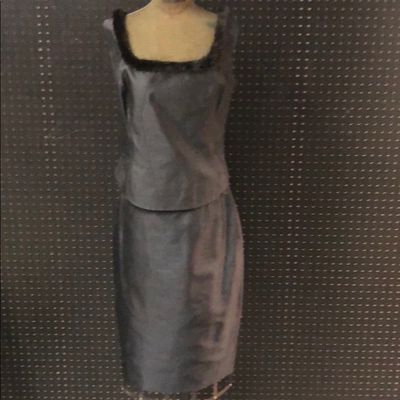 Escada black raw silk skirt